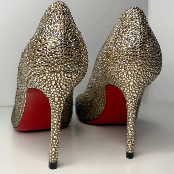 CHRISTIAN LOUBOUTIN Decollete 554 Strass In Aurora Boreale - Picture 2 of 2